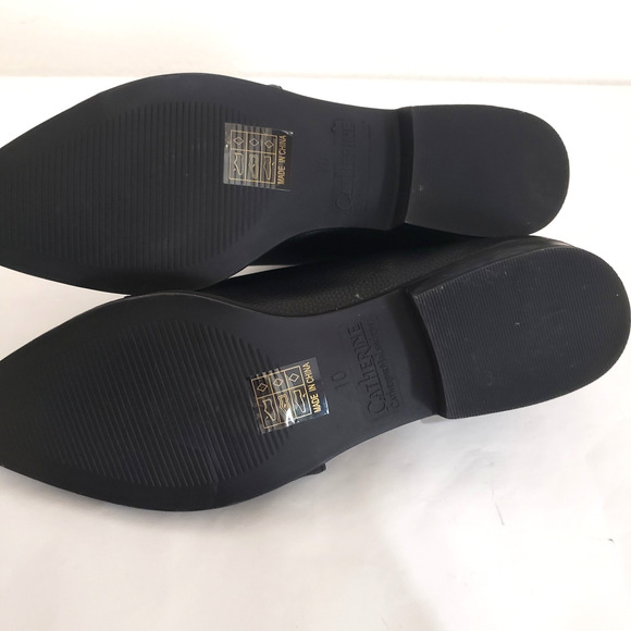 Catharine Malandrino SIZE 10 Flats Zwan Shoes D’Orsay Black Pointed Open Side - Picture 5 of 15